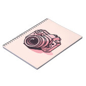 Trendy Pink DSLR-Kamera Fotografie Personalisiert Notizblock (Linke Seite)