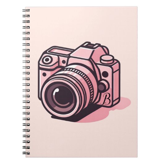 Trendy Pink DSLR-Kamera Fotografie Personalisiert Notizblock (Vorderseite)