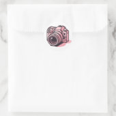 Trendy Pink DSLR-Kamera Fotografie Personalisiert Runder Aufkleber (Tasche)