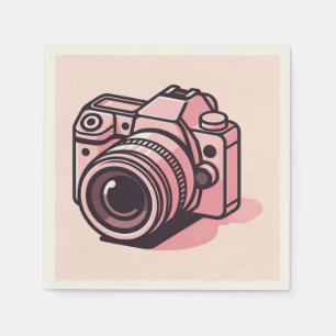 Trendy Pink DSLR-Kamera Fotografie Personalisiert Serviette