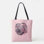 Trendy Pink DSLR-Kamera Fotografie Personalisiert Tasche (Rückseite)