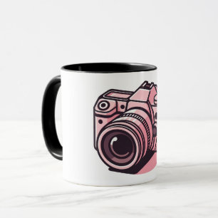 Trendy Pink DSLR-Kamera Fotografie Personalisiert Tasse