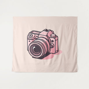Trendy Pink DSLR-Kamera Fotografie Personalisiert Wandteppich