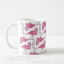 Trendy Pink Flamingo Muster