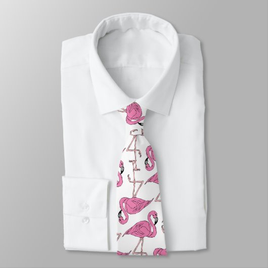 Trendy Pink Flamingo Muster Krawatte (Gebunden)