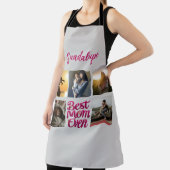 Trendy Pink Floral 5 Foto Collage und Name Schürze (InSitu)