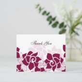 trendy pink floral DankeYou Cards Postkarte (Stehend Vorderseite)