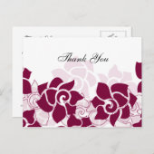 trendy pink floral DankeYou Cards Postkarte (Vorne/Hinten)
