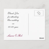 trendy pink floral DankeYou Cards Postkarte (Rückseite)