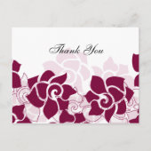 trendy pink floral DankeYou Cards Postkarte (Vorderseite)
