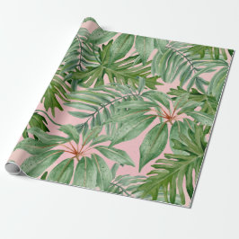Trendy Pink Foliage Tropical Dschungel Blätter Geschenkpapier