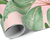 Trendy Pink Foliage Tropical Dschungel Blätter Geschenkpapier (Rolleneckpunkt)