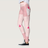 Trendy Pink Fun Heart Butterfly Leggings (Links)