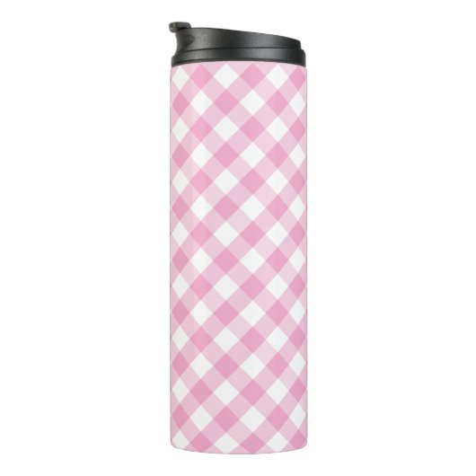 Trendy Pink Gingham Bride to Be Gift Tumbler Thermosbecher (Nach rechts gedreht)