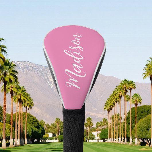 Trendy Pink Girls Name Handgeschriebenes Skript be Golf Headcover