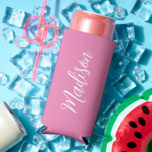 Trendy Pink Girls Name Handgeschriebenes Skript be Selters Dosenkühler