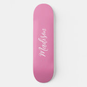 Trendy Pink Girls Name Handgeschriebenes Skript be Skateboard (Vorderseite)