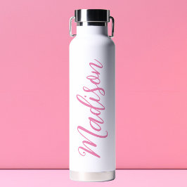 Trendy Pink Girls Name Handgeschriebenes Skript be Trinkflasche