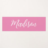 Trendy Pink Girls Name Handgeschriebenes Skript be Yogamatte (Vorderseite (Horizontal))