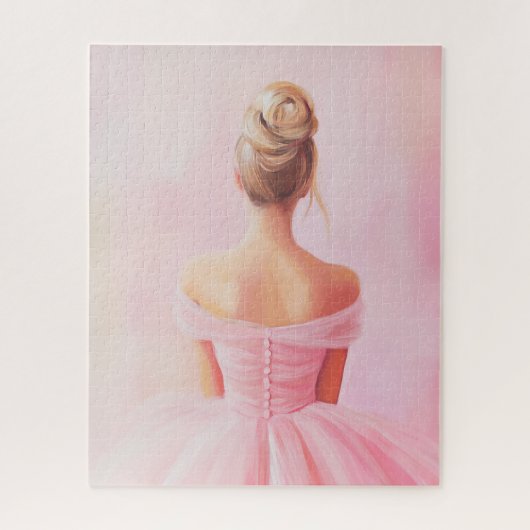 Trendy Pink Girly Ästhetik Ballerina Puzzle (Vertikal)