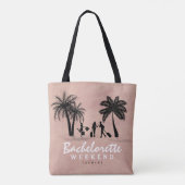 Trendy Pink Girly Bachelorette Personalisiert Tasche (Rückseite)