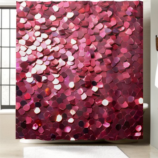 Trendy Pink Glitzer Duschvorhang