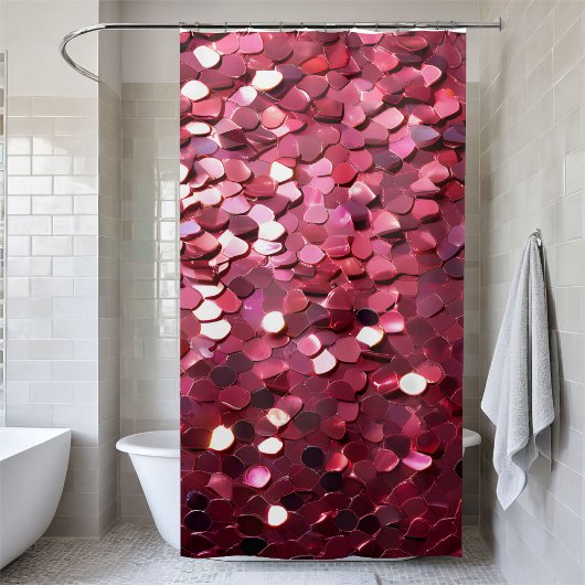 Trendy Pink Glitzer Duschvorhang
