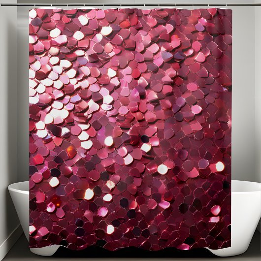 Trendy Pink Glitzer Duschvorhang