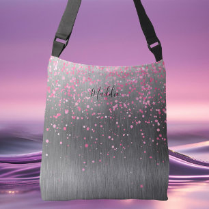 Trendy Pink Glitzer Fashion Tragetaschen Mit Langen Trägern