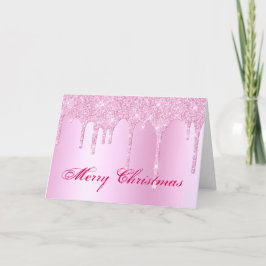 Trendy Pink Glitzer Tropfen Grafische Weihnachten