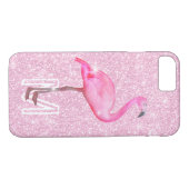 Trendy Pink Glitzer Tropical Flamingo Moderne Case-Mate iPhone Hülle (Rückseite (Horizontal))