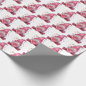 Trendy Pink Gnome Valentine's Day Wrapping Paper Geschenkpapier (Ecke)