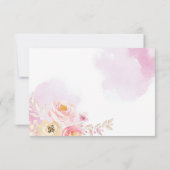 Trendy Pink & Gold Blumengarten Hochzeitsfeier Emp Einladung (Rückseite)