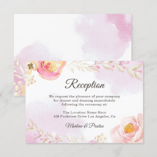 Trendy Pink & Gold Blumengarten Hochzeitsfeier Emp Einladung