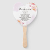 Trendy Pink & Gold Floral Wedding Programm Hand Fa Fächer (Rückseite)