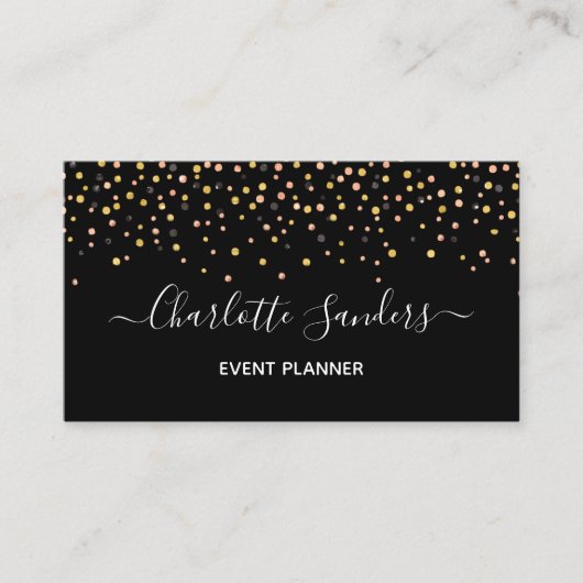 Trendy pink gold Glitzer confetti Visitenkarte (Vorderseite)