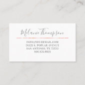 Trendy Pink Gold Marmor Makeup Friseur Salon Visitenkarte (Rückseite)