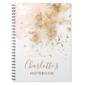 Trendy Pink Gold Name Script Monogram Elegant Notizblock (Vorderseite)