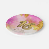 Trendy Pink Gold Sweet 16 Birthday Paper Teller (Schrägansicht)