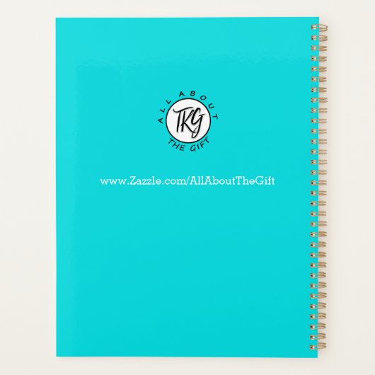 Trendy Pink Gold Türkis Elephant School Jahr Planer (Rückseite)