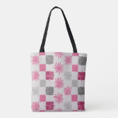 Trendy Pink Gray Sternexplosion Square Abstrakte T Tasche (Rückseite)