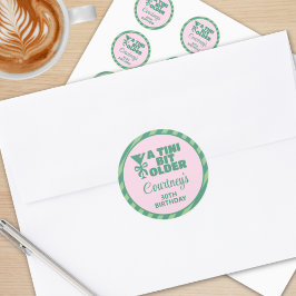 Trendy Pink & Green A Tini Bit Ältere 30. Geburtst Runder Aufkleber