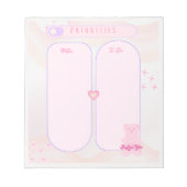 Trendy Pink Gummy Bären Prioritäten Notepad Notizblock (Vorderseite)