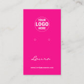 Trendy Pink Hinzufügen Ihres Logos Ohrenanzeige Visitenkarte (Vorderseite)