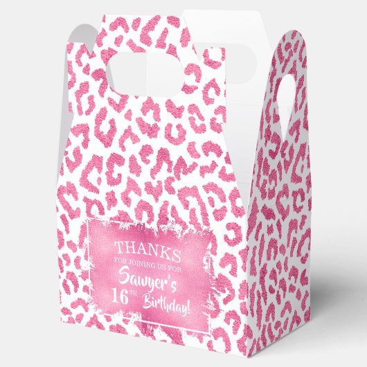 Trendy Pink Leopard Geschenkschachtel (Geöffnet)