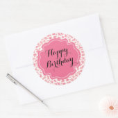 Trendy Pink Leopard Print Happy Birthday Stickers (Umschlag)
