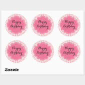 Trendy Pink Leopard Print Happy Birthday Stickers (Blatt)