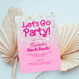 Trendy Pink Let's Go Party Junggeselinnen-Abschied Einladung