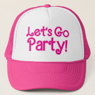 Trendy Pink Let's Go Party Truckerkappe