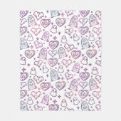 Trendy Pink Lila Ghost Halloween Dekor Fleecedecke (Vorderseite)